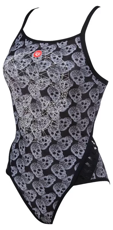 W CRAZY POP SKULLS SUPERFLY BACK ONE PIECE BLACK-MULTI 