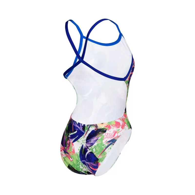 W CRAZY ARENA SWIMSUIT XCROSS BACK ALLOVER NEON BLUE-MULTI 