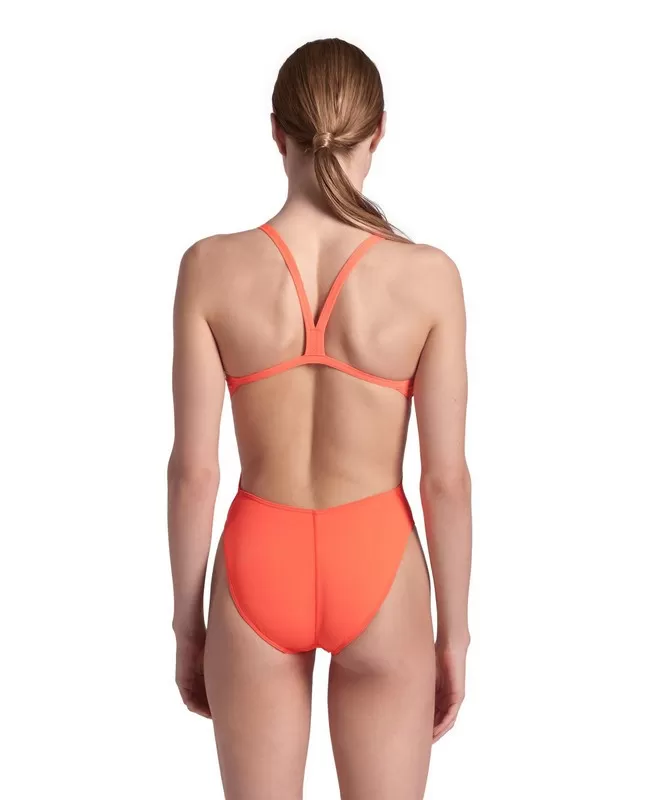 WOMENS TEAM SWIMSUIT CHALLENGE SOLID 300-BRIGHT CORAL 