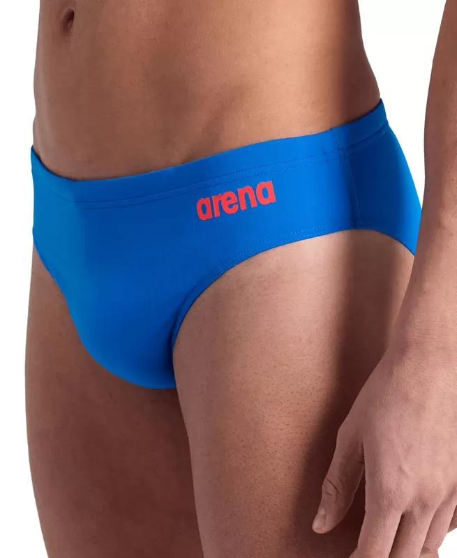 MENS TEAM SWIM BRIEFS SOLID BLUE RIVER 
