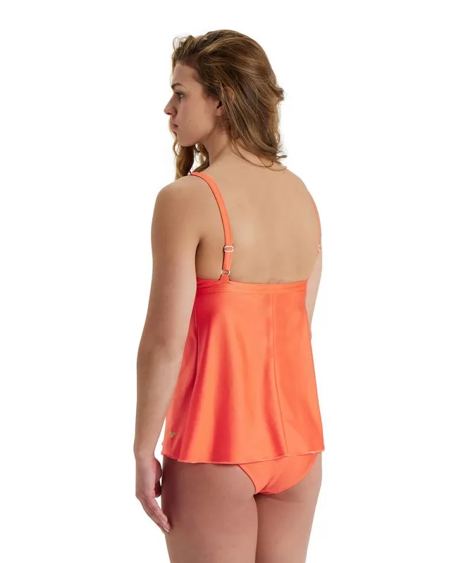W GLITTER TRIANGLE TANKINI CORAL 