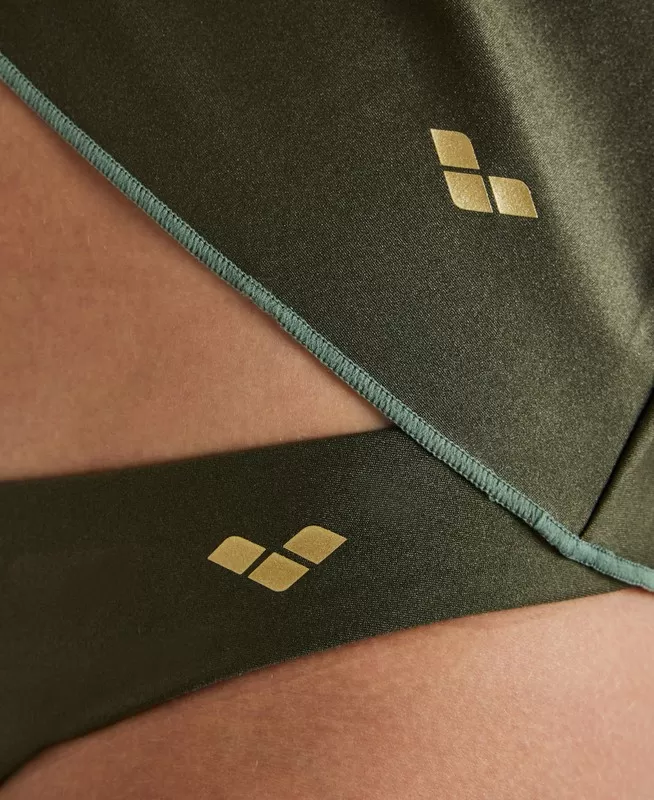 W GLITTER TRIANGLE TANKINI DARK OLIVE 