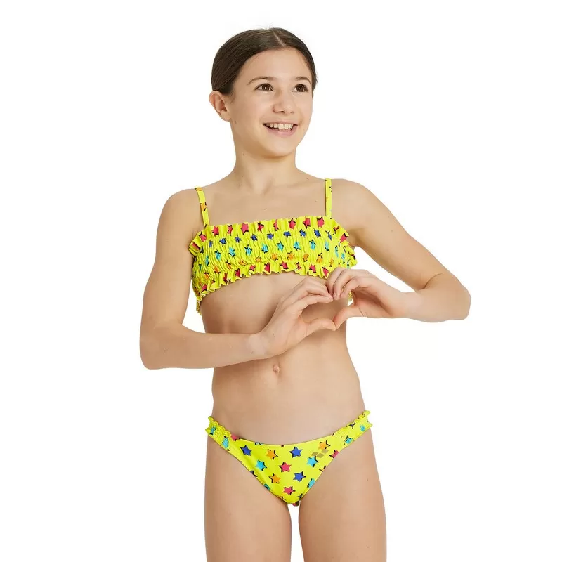 G PRINTED FRILL JR BANDEAU 2PCS SOFT GREEN 