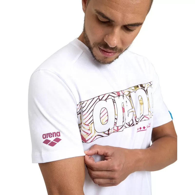 T-SHIRT LOGO COTTON WHITE-KIKKO PRO BROWN 