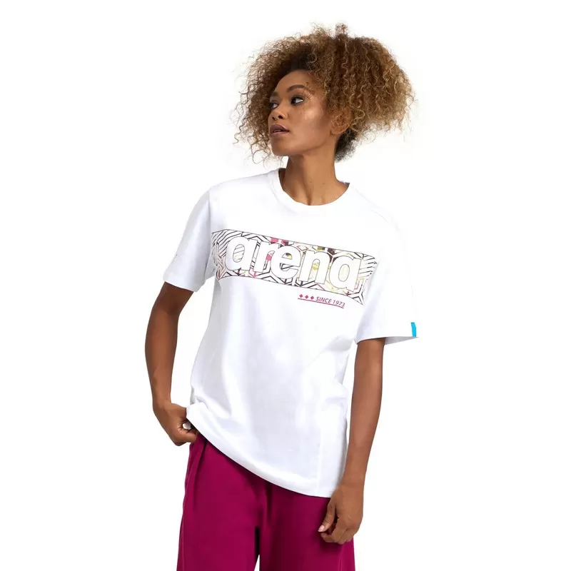 T-SHIRT LOGO COTTON WHITE-KIKKO PRO BROWN 