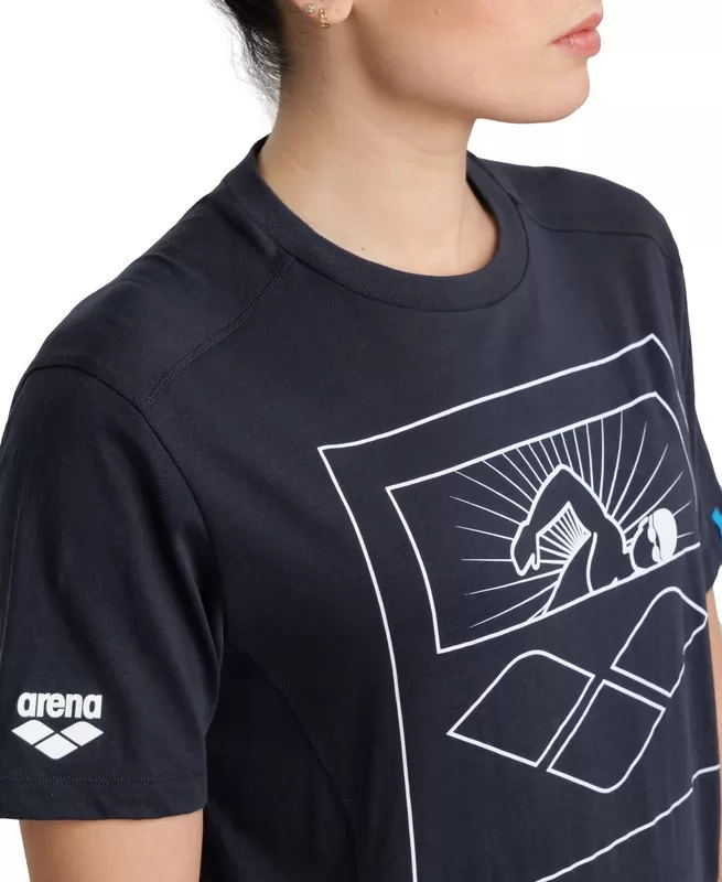 ARENA T-SHIRT LOGO COTTON NAVY 