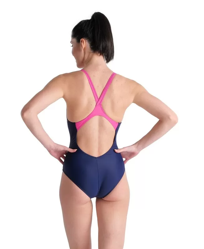 W SWIMSUIT V BACK PLACEMENT NAVY 