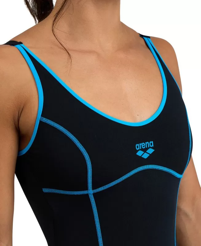 WOMENS ARENA TANIA CLIP BACK SWIMSUIT ONE PIECE BLACK-TURQUOISE ŽENSKI KUPAĆI KOSTIM 