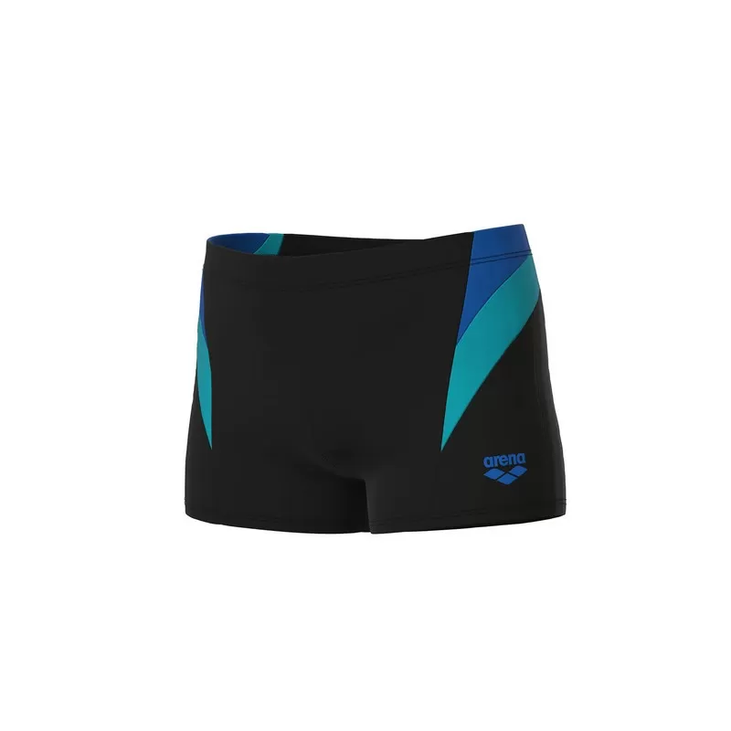 BOYS ARENA SWIM SHORT PANEL BLACK-ROYAL-WATER 