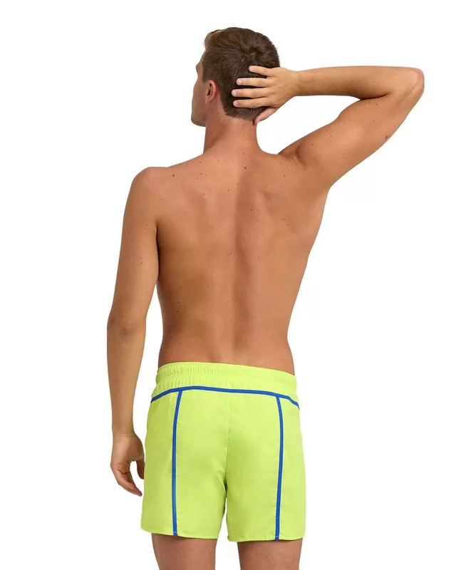 MENS ARENA PRO FILE BEACH SHORT SOFT GREEN-NEON BLUE 