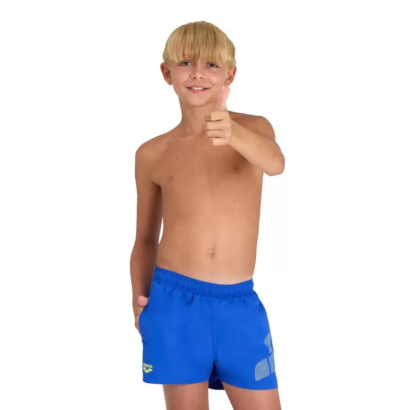 B BEACH SHORT LOGO NEON BLUE-SOFT GREEN 