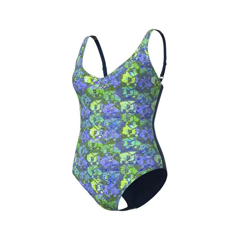 WOMENS BODYLIFT SWIMSUIT CHIARA WING BACK NAVY-SOFT GREEN MULTI ŽENSKI KUPAĆI KOSTIM 