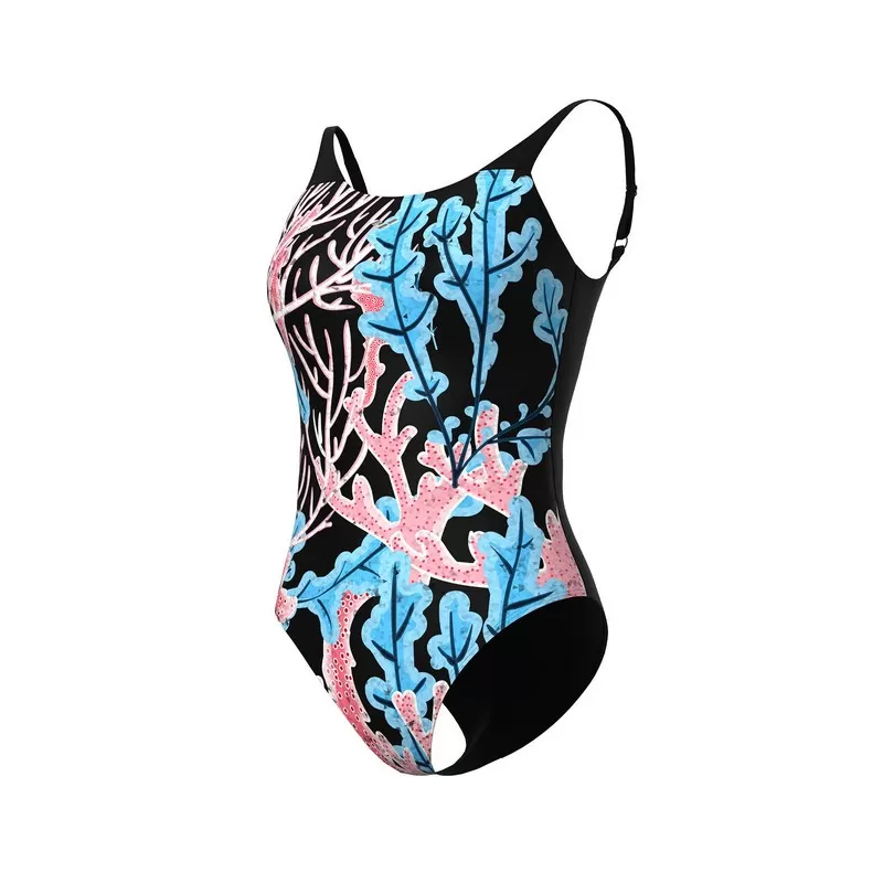 WOMENS BODYLIFT SWIMSUIT ERIKA U BACK BLACK-TURQUOISE MULTI ŽENSKI KUPAĆI KOSTIM 