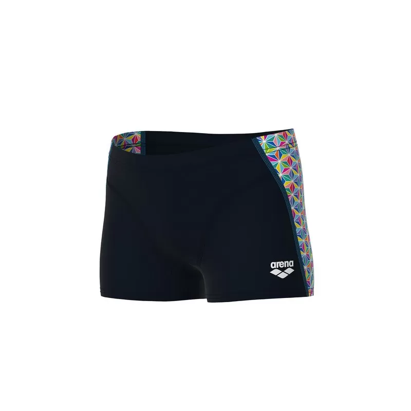 BOYS ARENA STARFISH SWIM SHORT BLACK-WHITE MULTI 