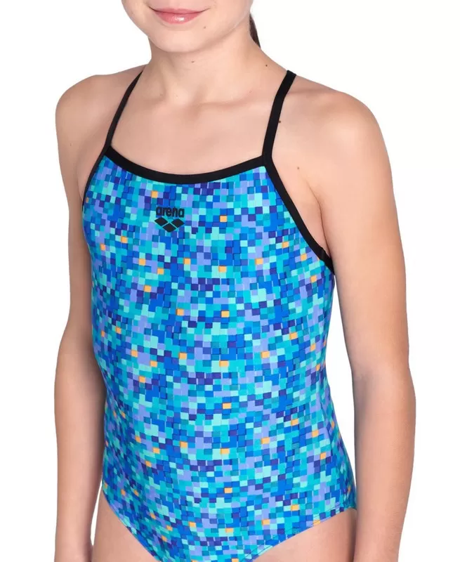 G ARENA POOLTILES SWIMSUIT LIGHTDROP BACK BLACK-BLUE MULTI 