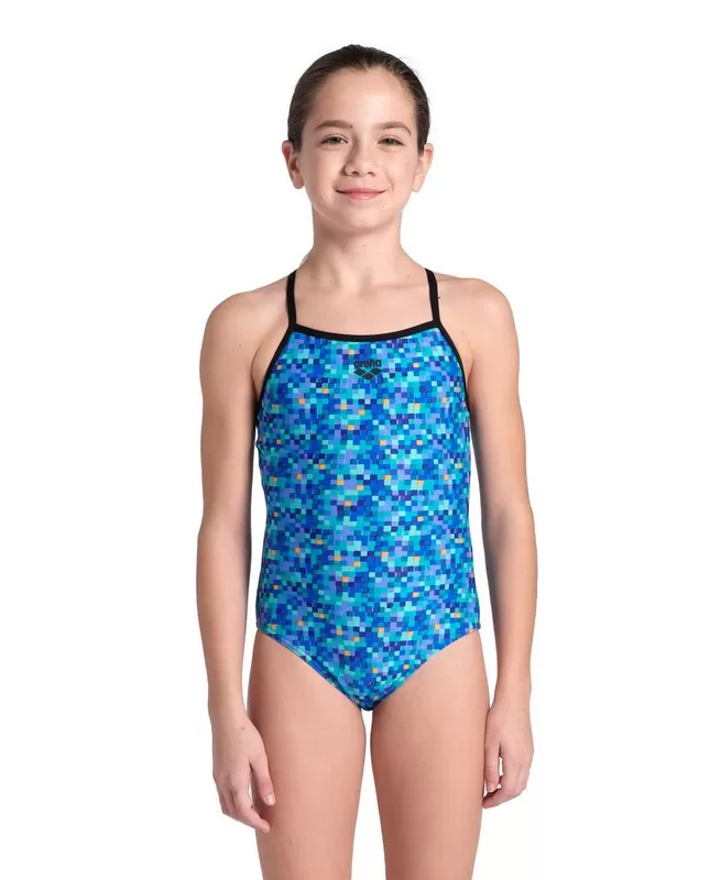 G ARENA POOLTILES SWIMSUIT LIGHTDROP BACK BLACK-BLUE MULTI 