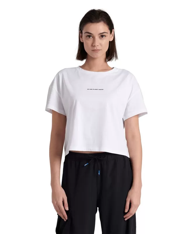 W ARENA CROP TEE PRINTED WHITE 