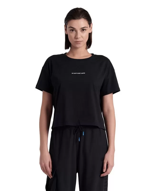 W ARENA CROP TEE PRINTED BLACK 