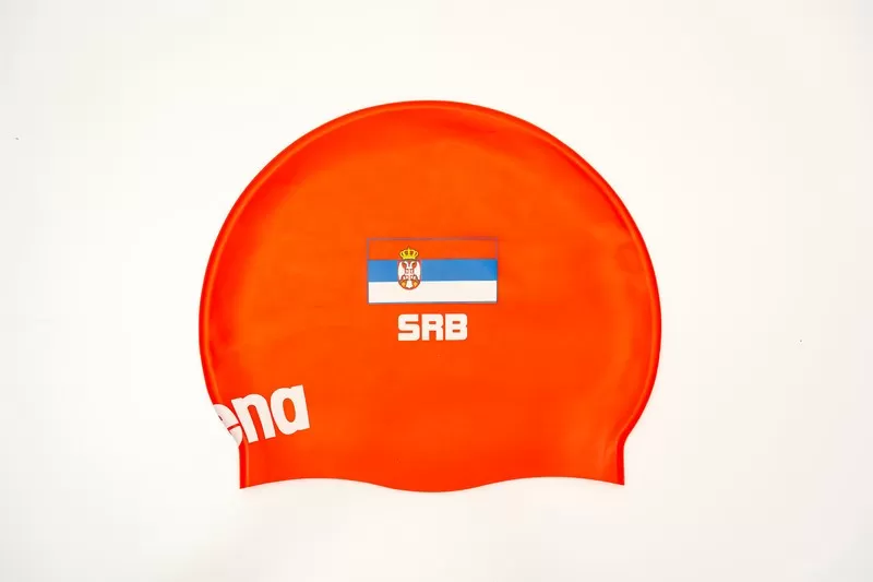 ARENA SERBIA RED FLAT SILICONE CAP SRBIJA KAPA ZA PLIVANJE 