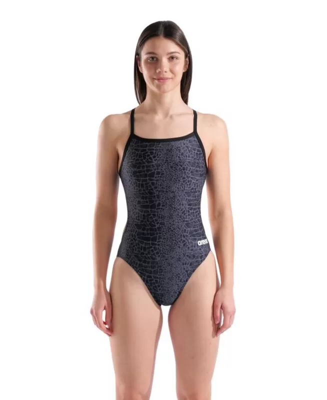 W ARENA SNAKESKIN SWIMSUIT CHALLENGEBACK BLACK-TEAM BLACK 