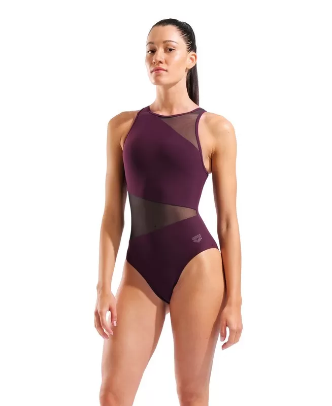 WOMEN'S ARENA MESH ANGLE SWIMSUIT V 