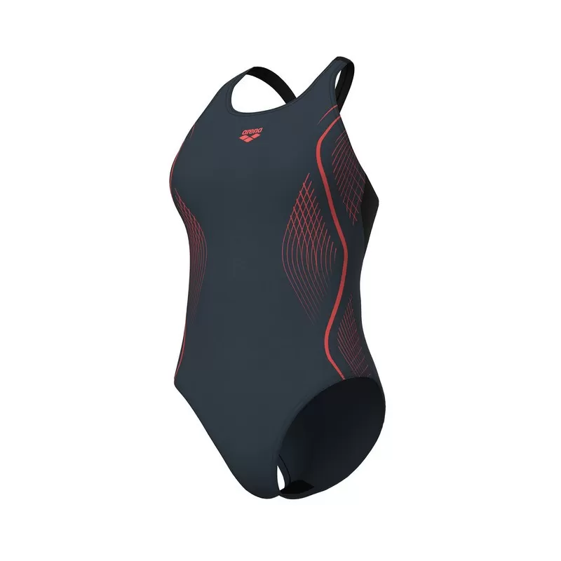 W ARENA GRID SWIMSUIT V BACK GRAPH A 