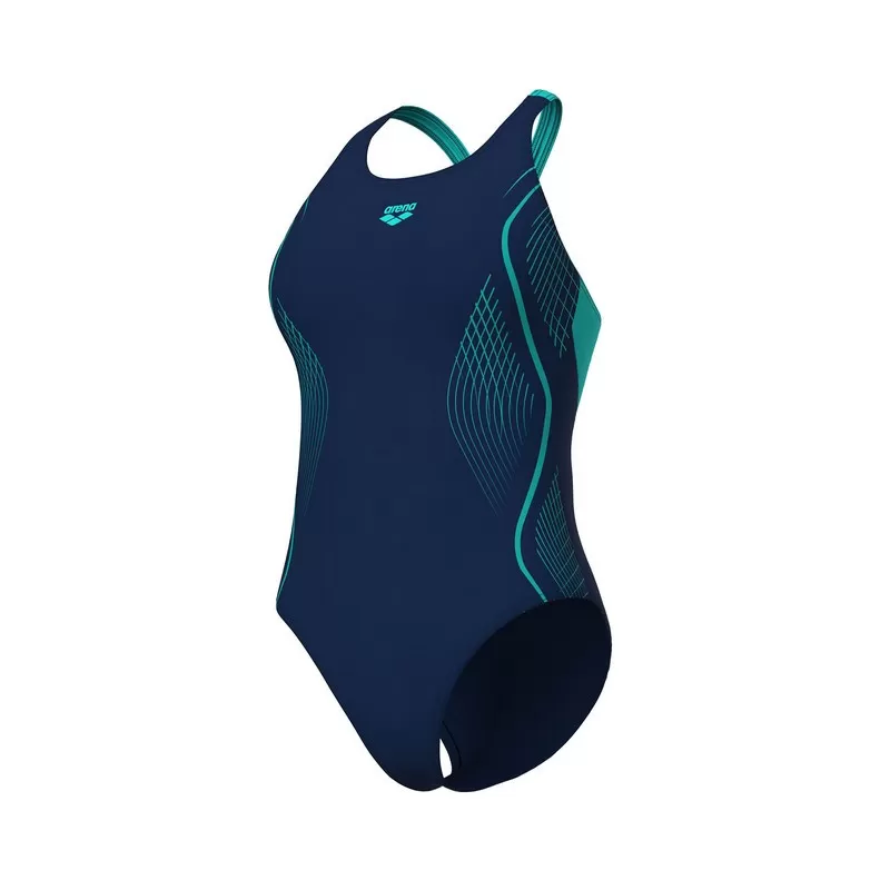 W ARENA GRID SWIMSUIT V BACK GRAPH N 