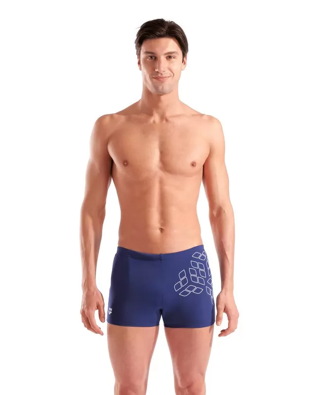 M ARENA KIKKO GRAPHIC SWIM SHORT NAVY-WHITE KUPAĆI ZA PLIVANJE 