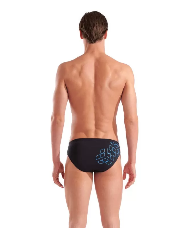 M ARENA KIKKO GRAPHIC SWIM BRIEFS BLACK-TURQUOISE KUPAĆI ZA PLIVANJE 