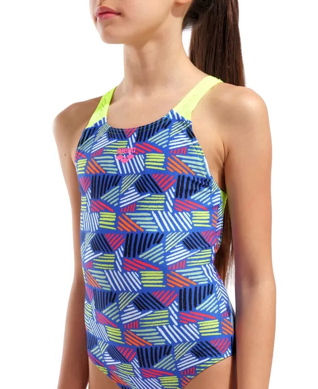 G ARENA CANDIES SWIMSUIT PRO BACK MULTI BLUE-ARTIC LIME 