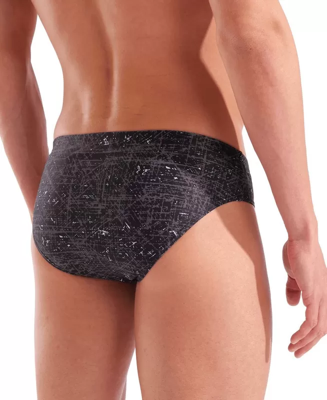M ARENA RIBBED SWIM BRIEFS BLACK MULTI 
