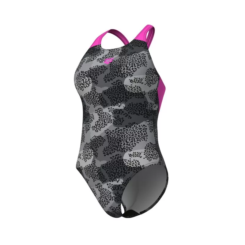 W ARENA CAMO SWIMSUIT V BACK L 