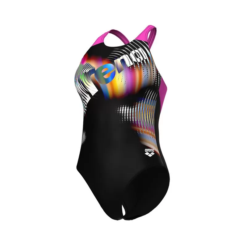W ARENA LIT LOGO SWIMSUIT V BACK 