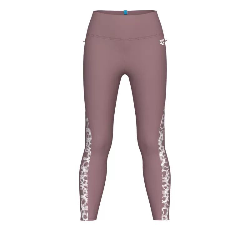 W ARENA SWIM LONG TIGHT ALL SATIN PINK-WHITE 