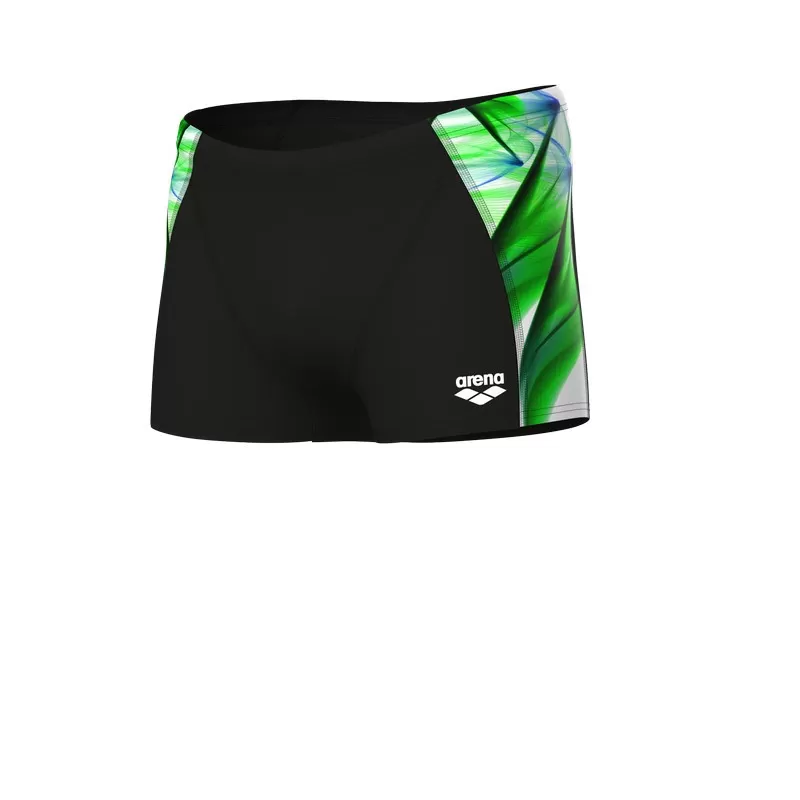 M ARENA DYNAMISM SWIM SHORT BLACK-GREEN MULTI 