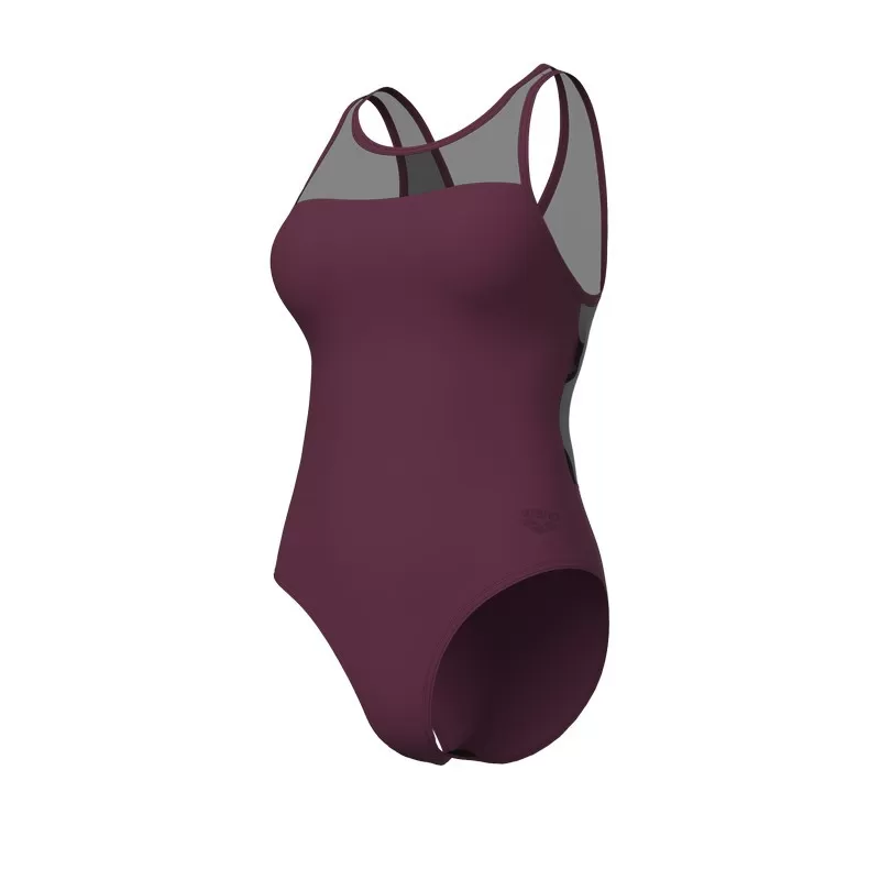 W ARENA MESH SWIMSUIT CROSS BORDEAUX 