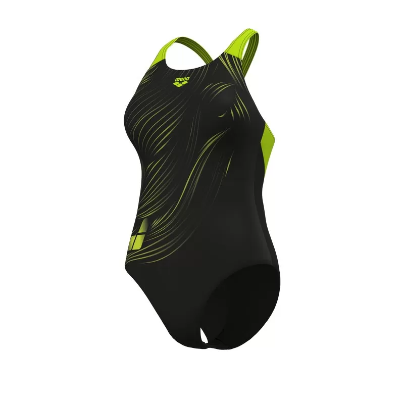 W ARENA FOLIAGE SWIMSUIT BLACK MULTI 