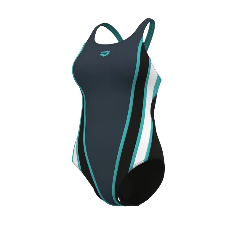 W ARENA SLICES SWIMSUIT SWIM BLACK-ASPHALT 