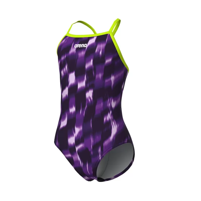 G ARENA WAVE SWIMSUIT LIGHTDROP BACK ARTIC LIME-TEAM PURPLE 