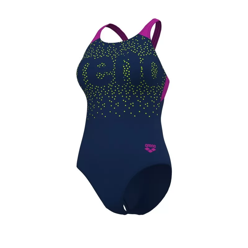 W ARENA PAINTERLY SWIMSUIT SWIM NAVY-VERY FUCHSIA 