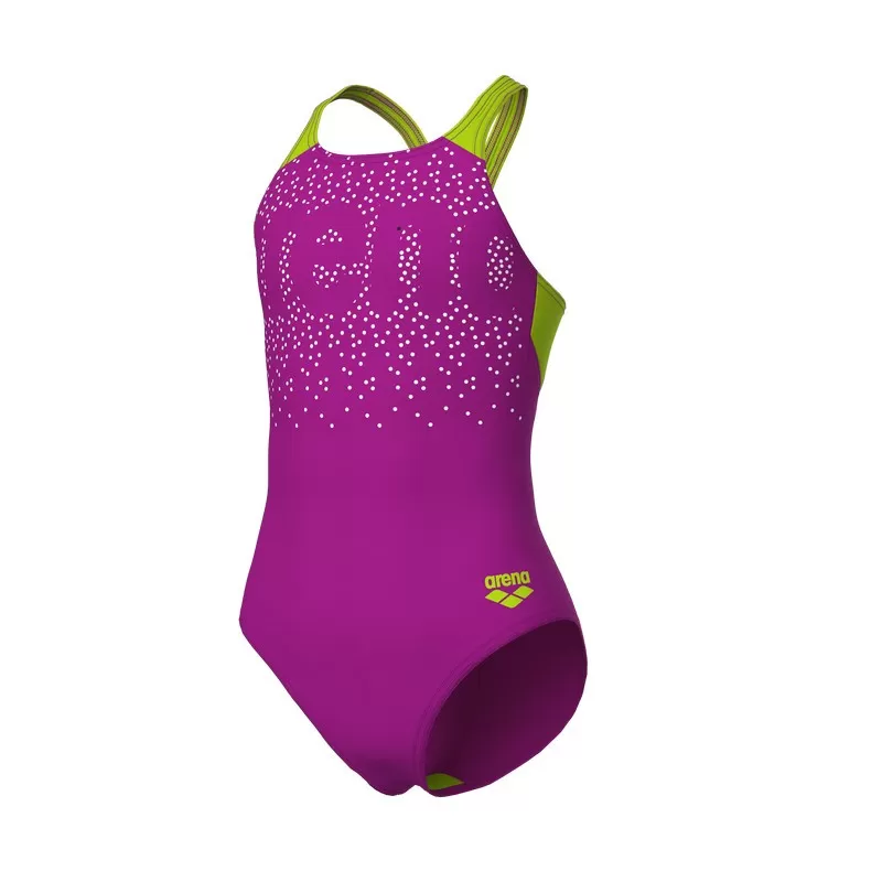 G ARENA PAINTERLY SWIMSUIT VERY FUCHSIA-ARTIC LIME 