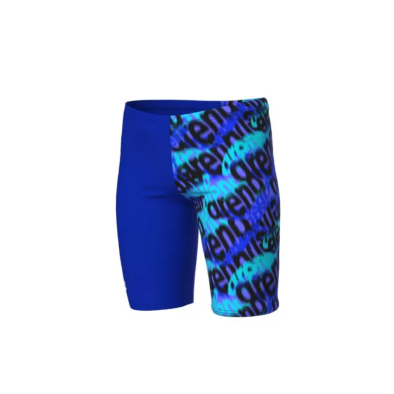 B ARENA CROWDED SWIM JAMMER NEON BLUE 