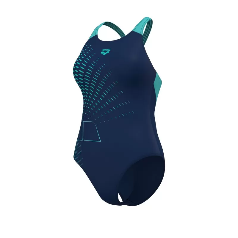 W ARENA GRAPHIC SWIMSUIT NAVY-WATER 