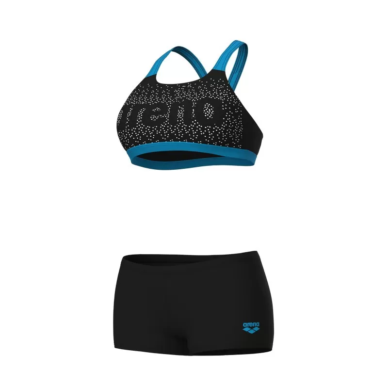 W ARENA PAINTERLY SWIMSUIT TWO PIECES BLACK-TURQUOISE 