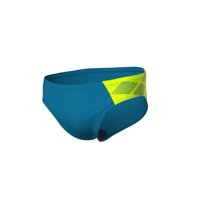 M ARENA PRINTED SPLICE SWIM BRIEFS BLUE COSMO-ARTIC LIME 