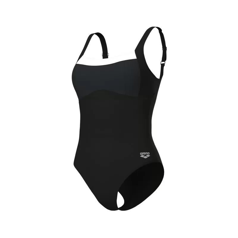 W ARENA SWIMSUIT GIANNA SQUARED BACK BLACK-NIGHT GREY-WHITE 