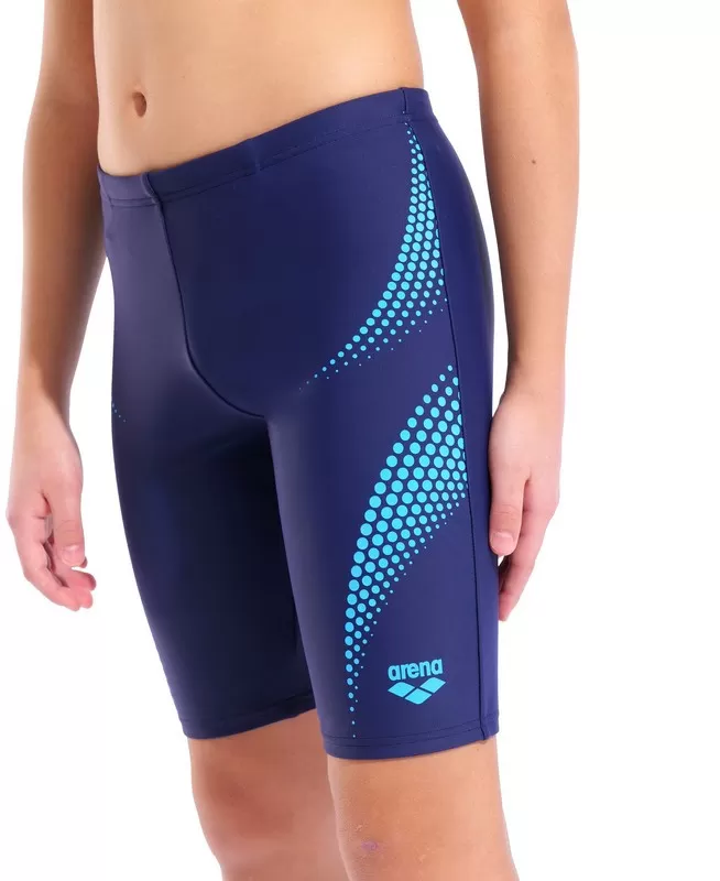 B ARENA DOTTED PATTERN SWIM JAMMER NAVY 
