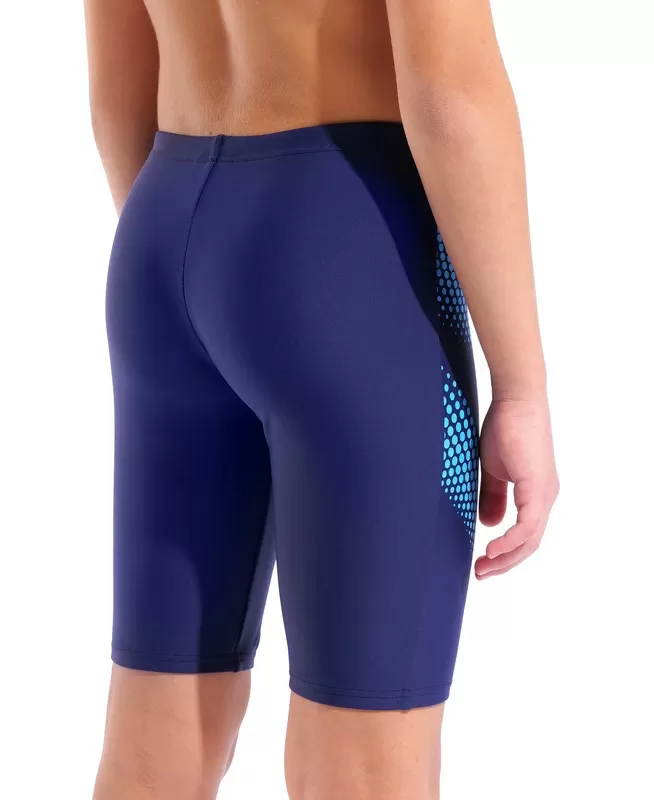 B ARENA DOTTED PATTERN SWIM JAMMER NAVY 