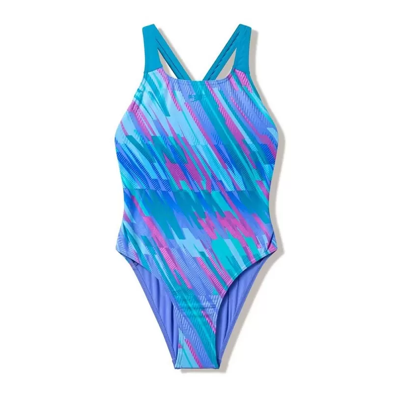 SPEEDO  A/O PRINT POWERBACK JR 1PC BLU/LBLU 
